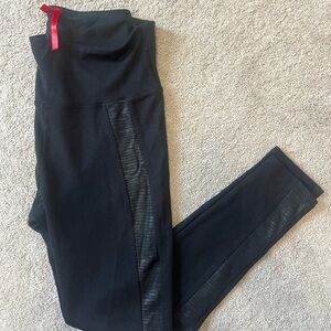 SPANX Black Ponte Leggings with Snake Side Panels